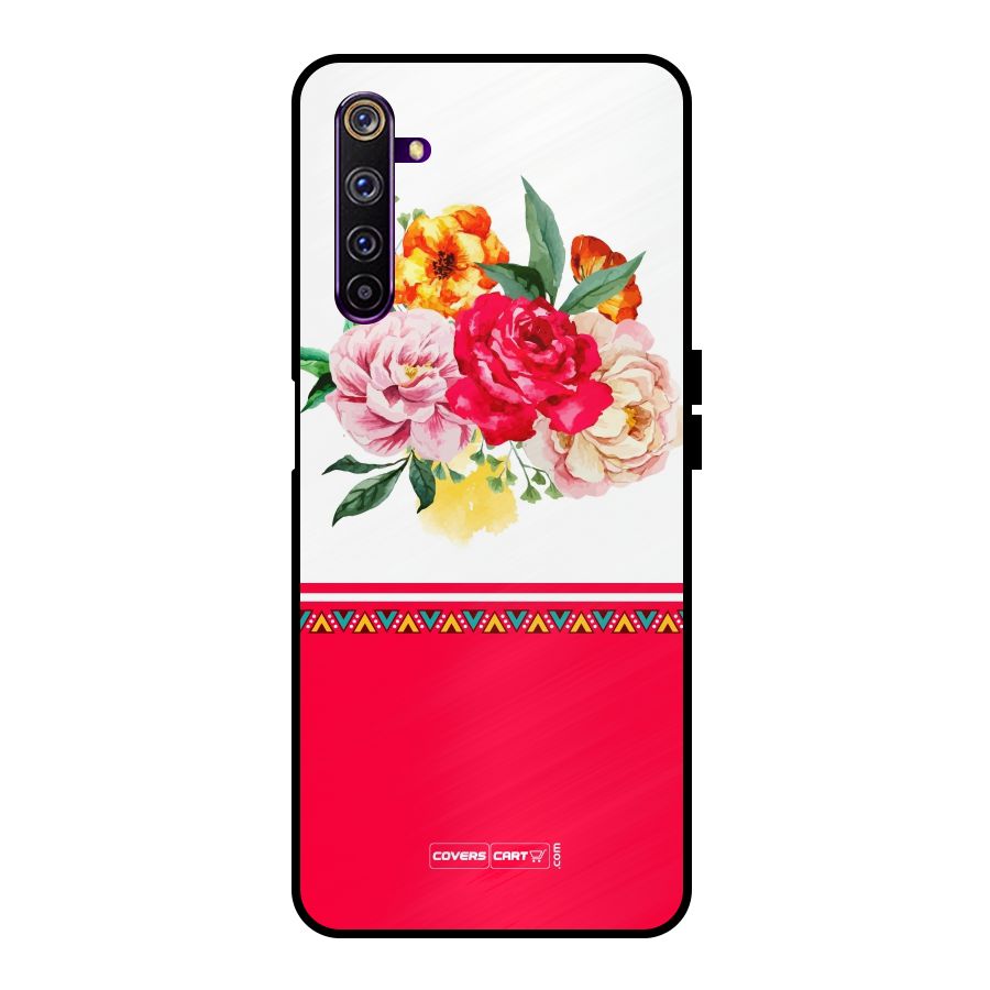 Flower Fusion Metal Back Case for Realme 6 Pro
