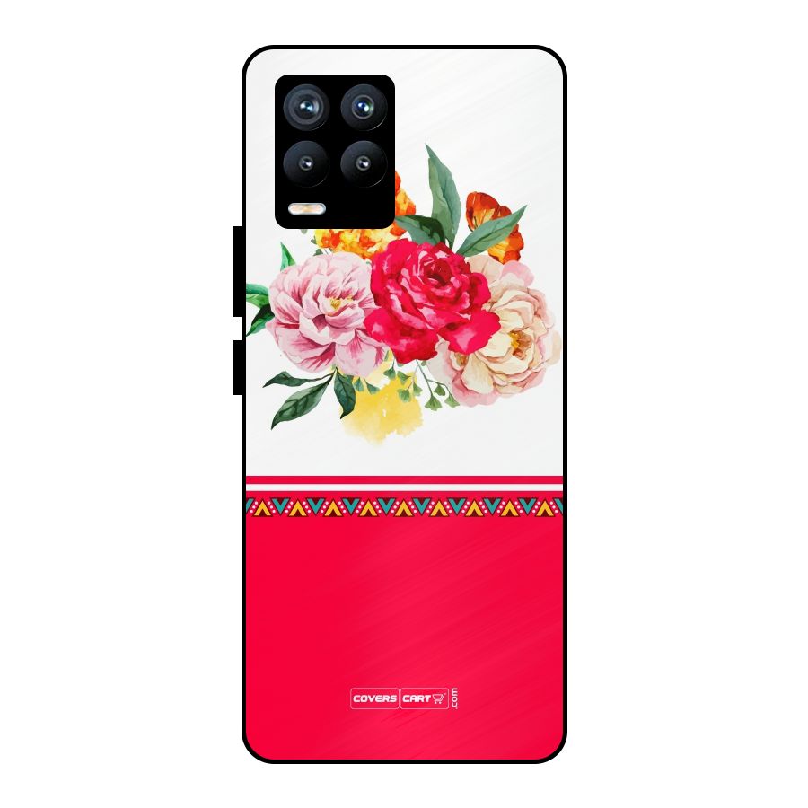 Flower Fusion Metal Back Case for Realme 8 Pro