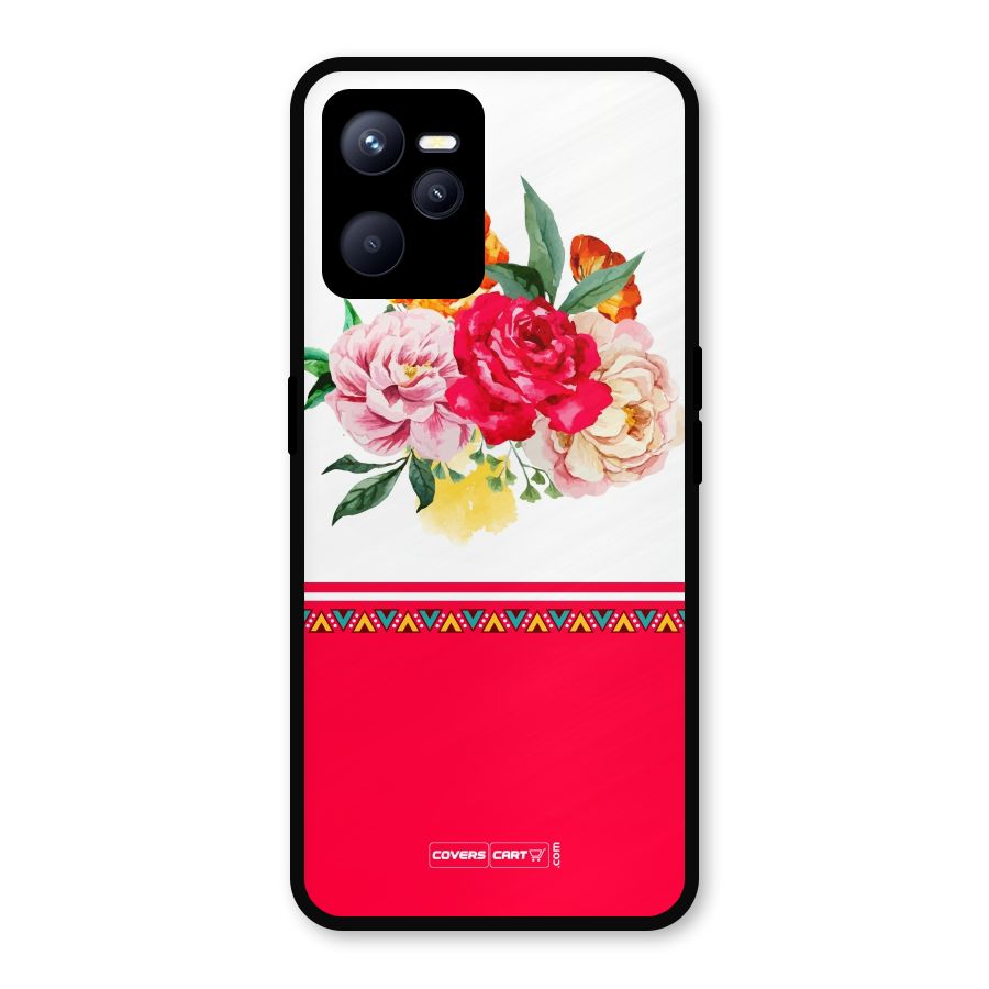 Flower Fusion Metal Back Case for Realme C35
