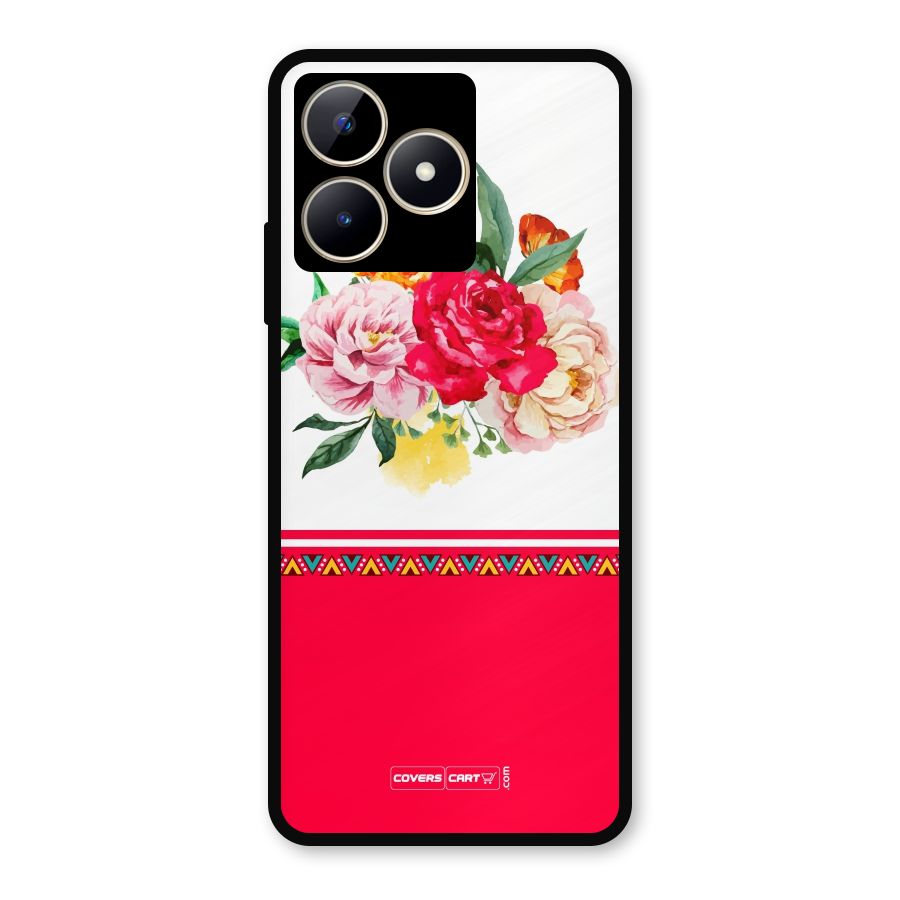 Flower Fusion Metal Back Case for Realme C53