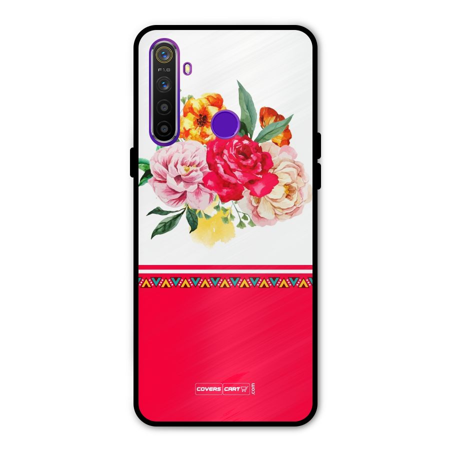 Flower Fusion Metal Back Case for Realme Narzo 10