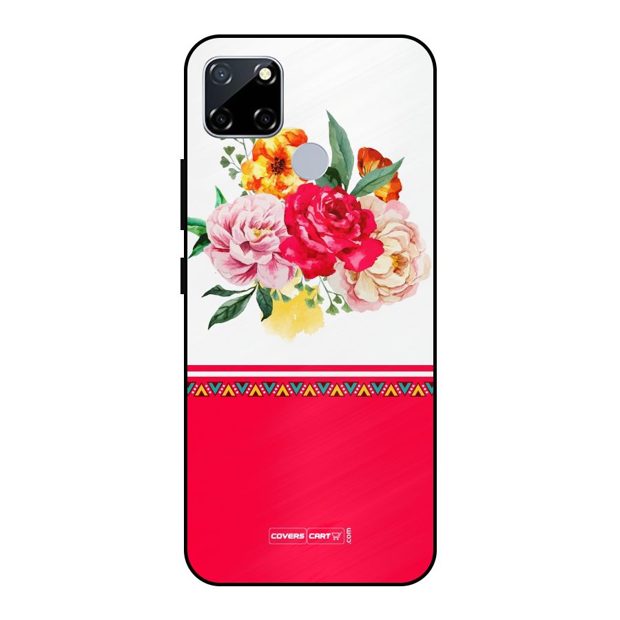 Flower Fusion Metal Back Case for Realme Narzo 20
