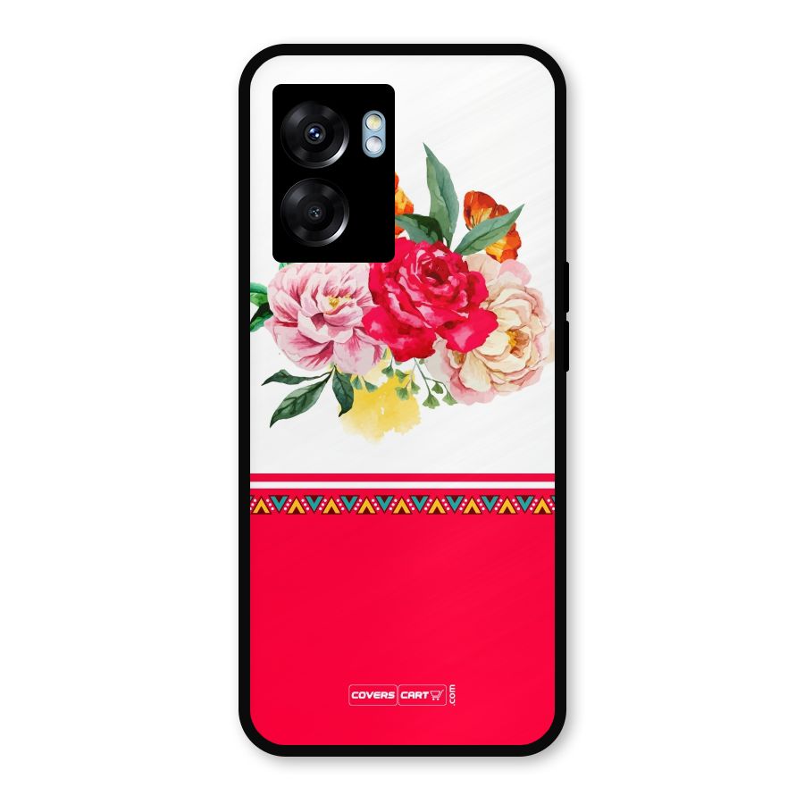 Flower Fusion Metal Back Case for Realme Narzo 50 5G