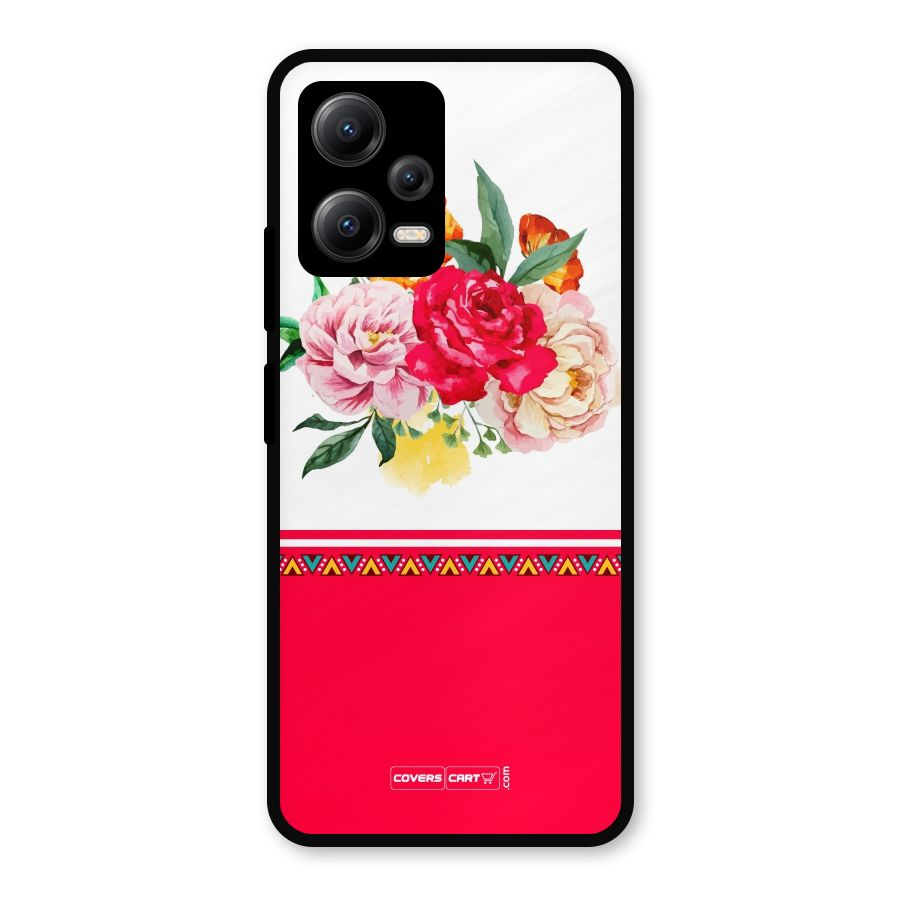 Flower Fusion Metal Back Case for Redmi Note 12 5G