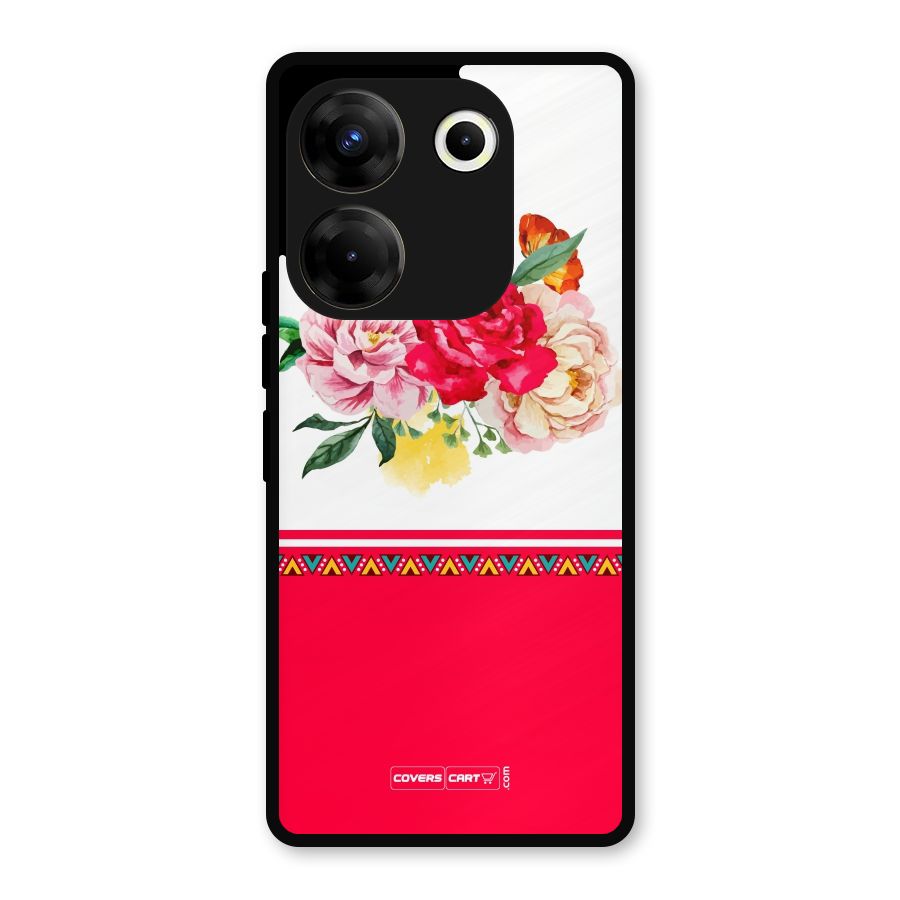 Flower Fusion Metal Back Case for Tecno Camon 20