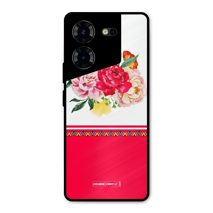 Flower Fusion Metal Back Case for Tecno Pova 5 Pro 5G