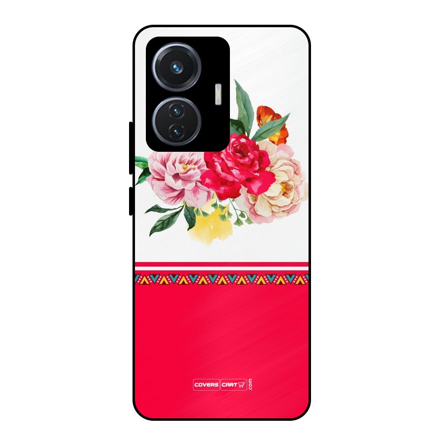 Flower Fusion Metal Back Case for Vivo T1 44W