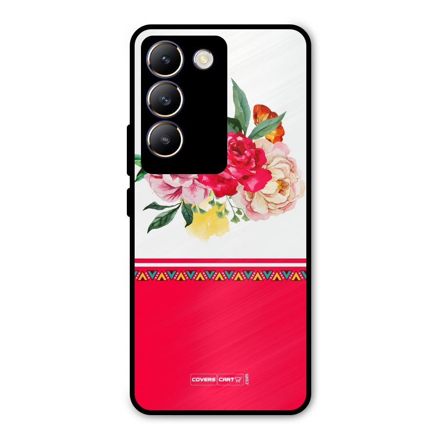Flower Fusion Metal Back Case for Vivo T3 5G