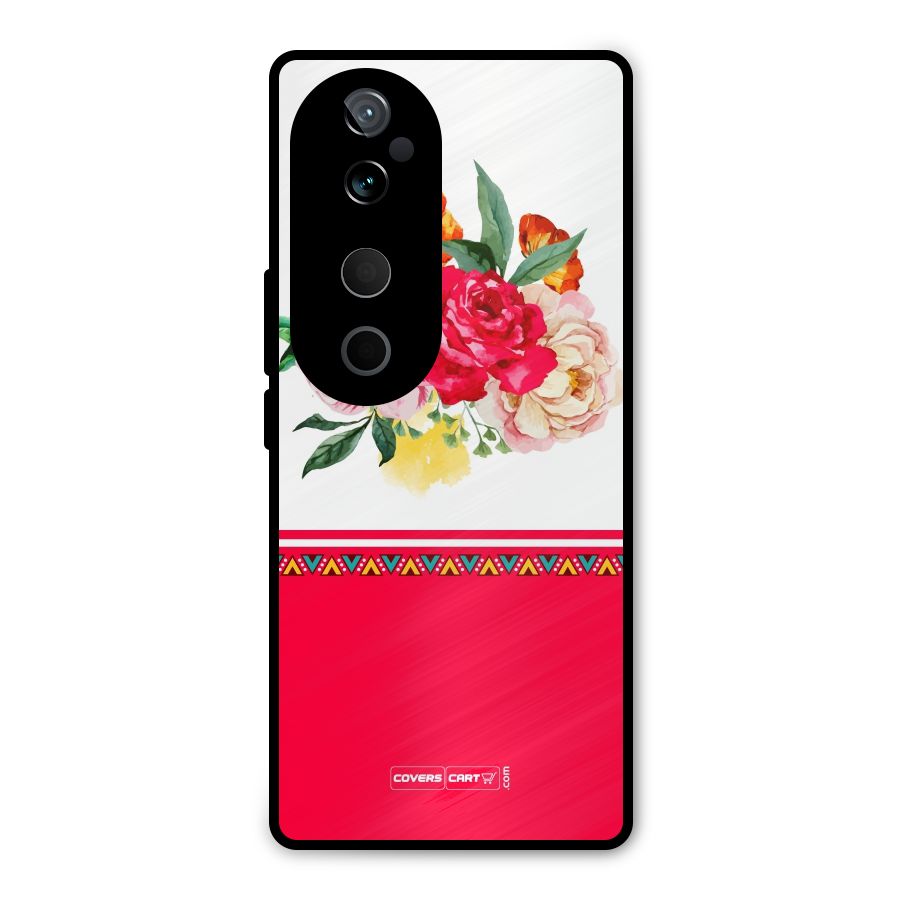 Flower Fusion Metal Back Case for Vivo T3 Ultra