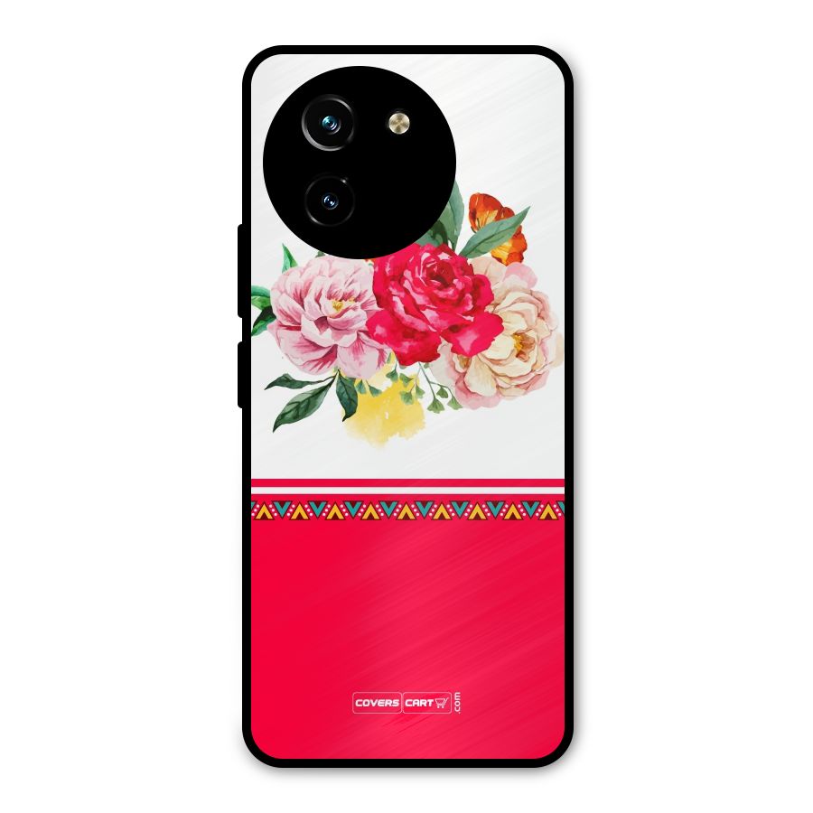 Flower Fusion Metal Back Case for Vivo T3x