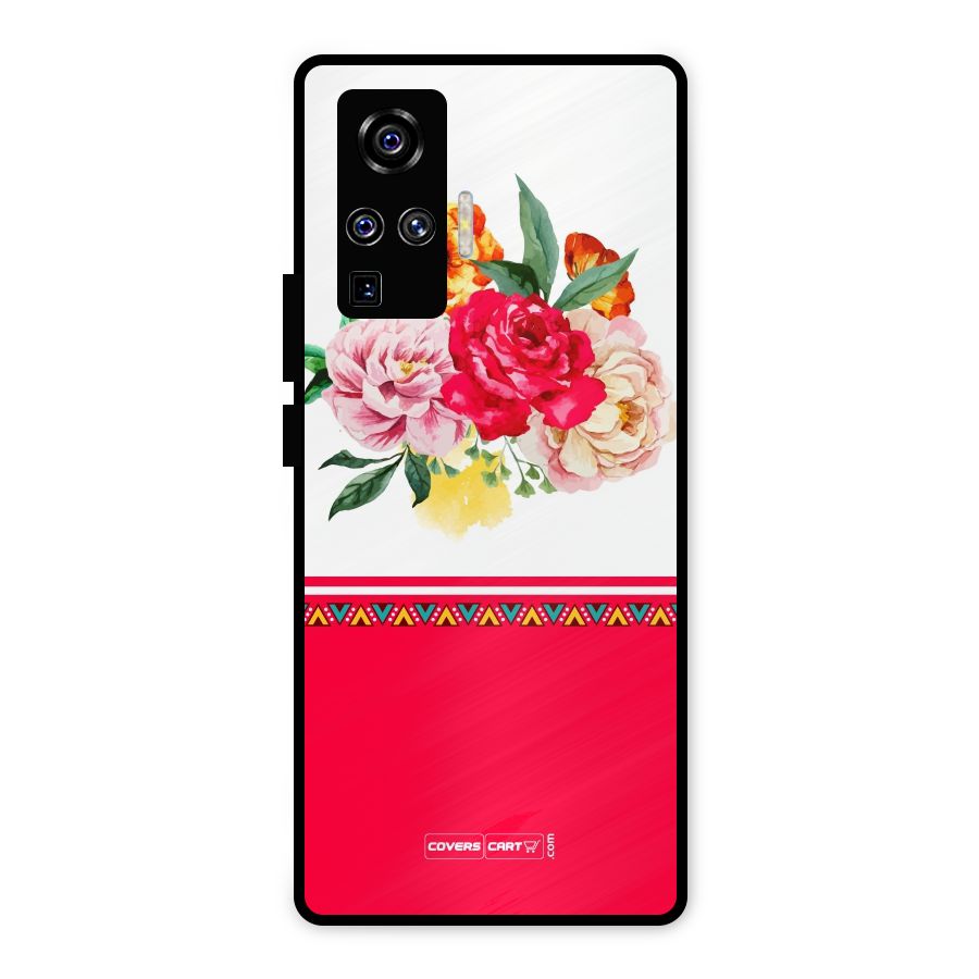 Flower Fusion Metal Back Case for Vivo X50 Pro