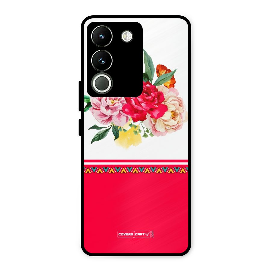 Flower Fusion Metal Back Case for Vivo Y200