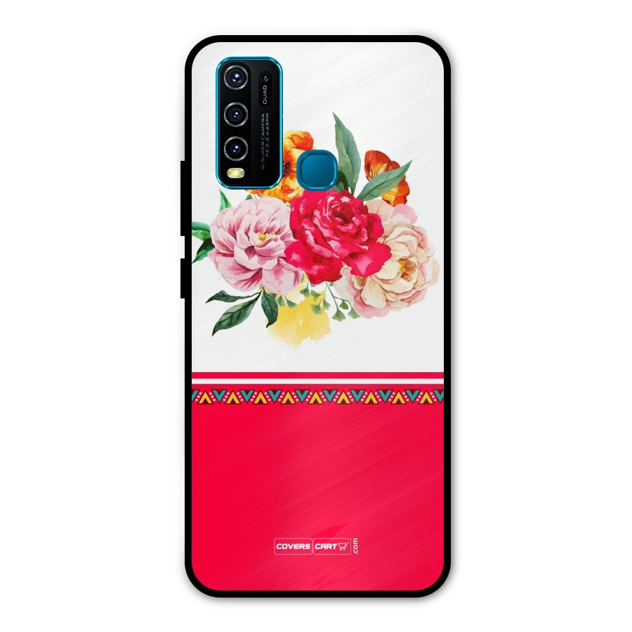 Flower Fusion Metal Back Case for Vivo Y30
