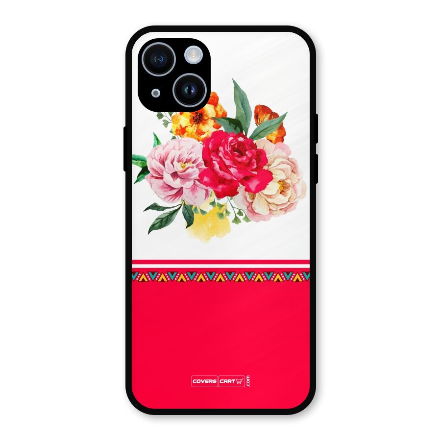 Flower Fusion Metal Back Case for iPhone 14