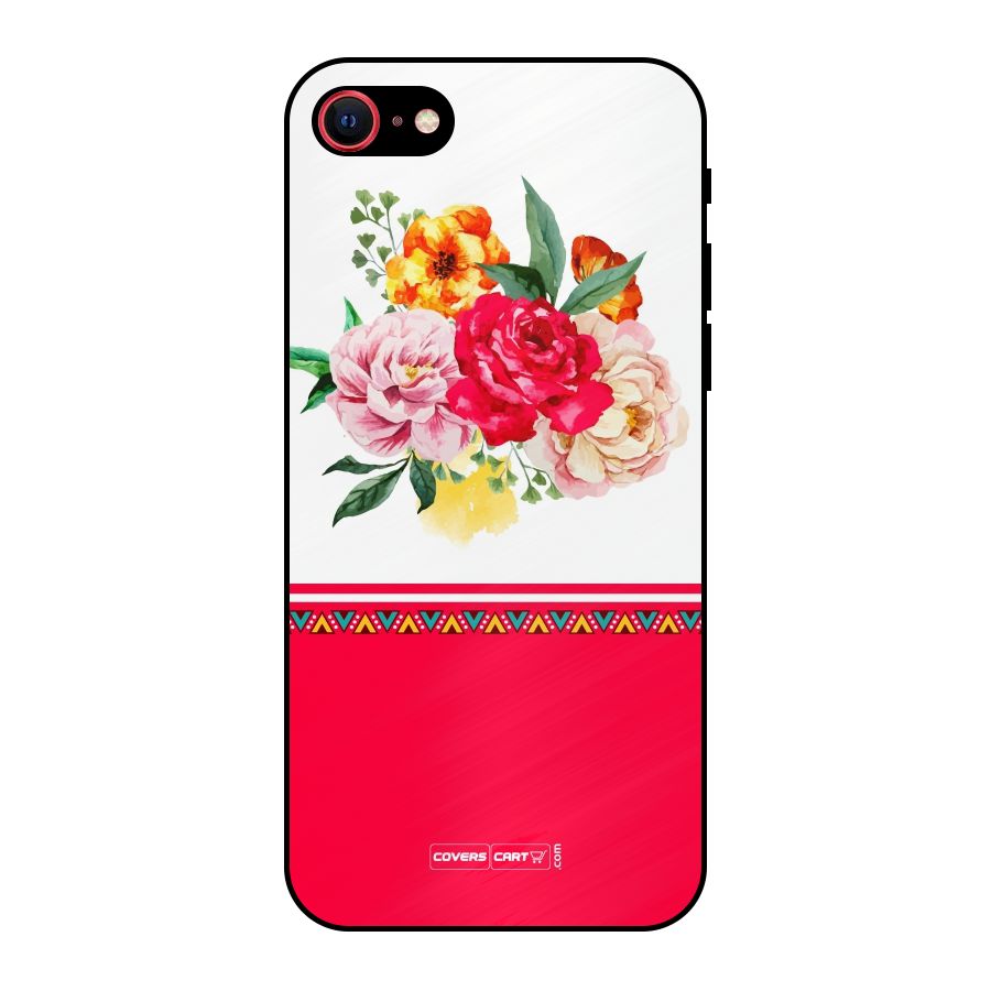 Flower Fusion Metal Back Case for iPhone 8