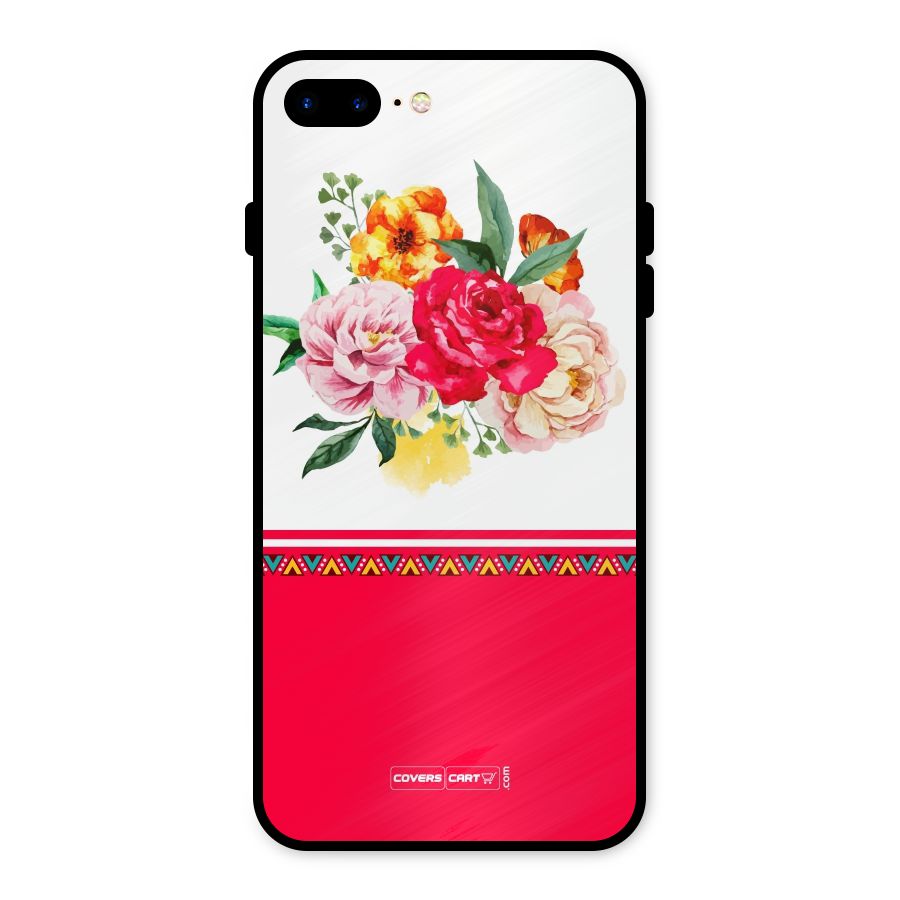 Flower Fusion Metal Back Case for iPhone 8 Plus
