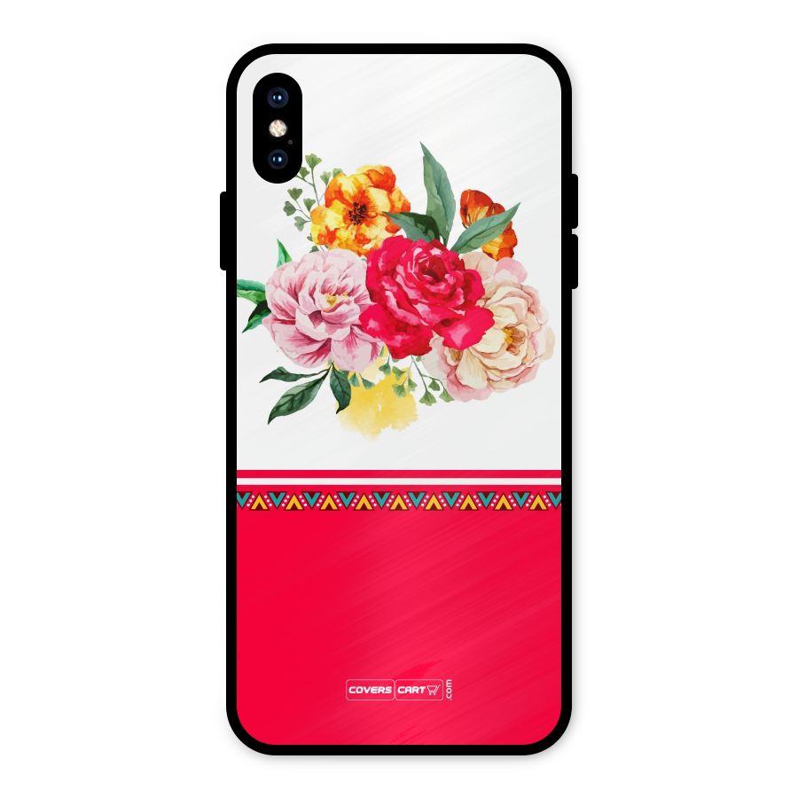 Flower Fusion Metal Back Case for iPhone XS Max
