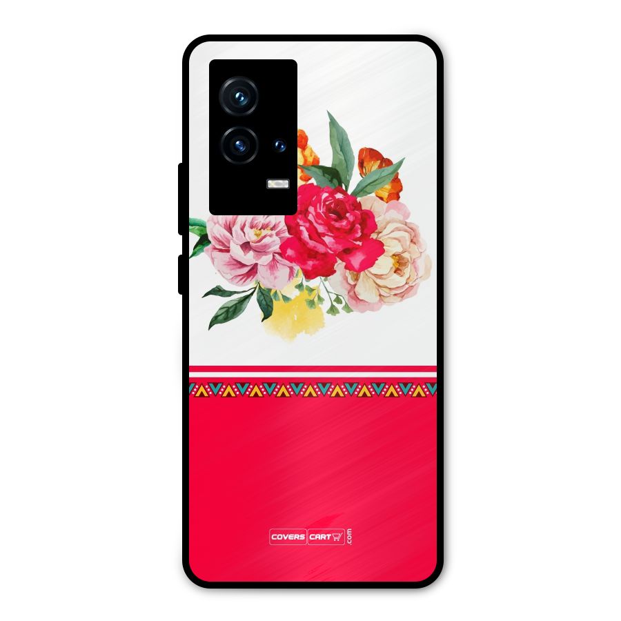 Flower Fusion Metal Back Case for iQOO 9 5G