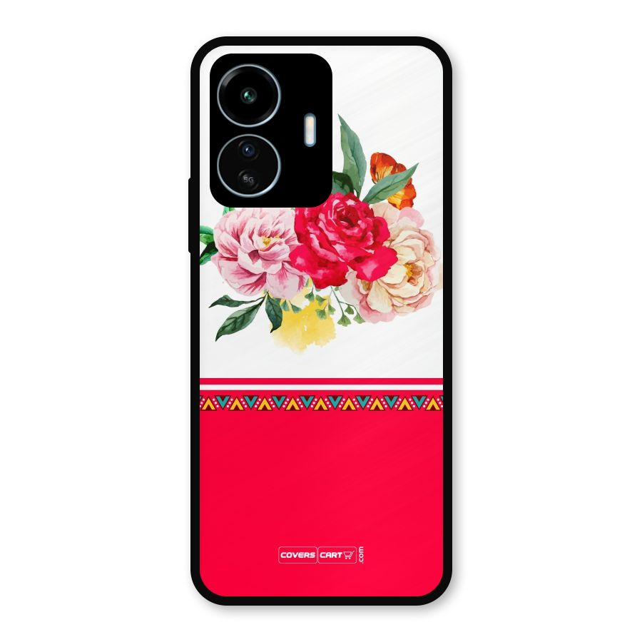 Flower Fusion Metal Back Case for vivo iQOO Z6 Lite 5G