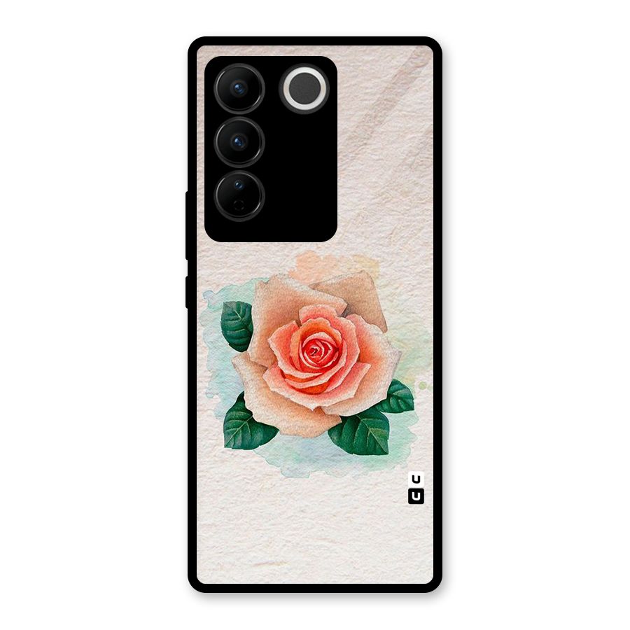 Flower Water Art Glass Back Case for Vivo V27 Pro