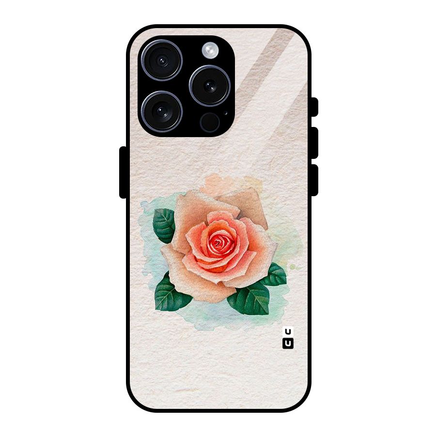 Flower Water Art Glass Back Case for iPhone 15 Pro