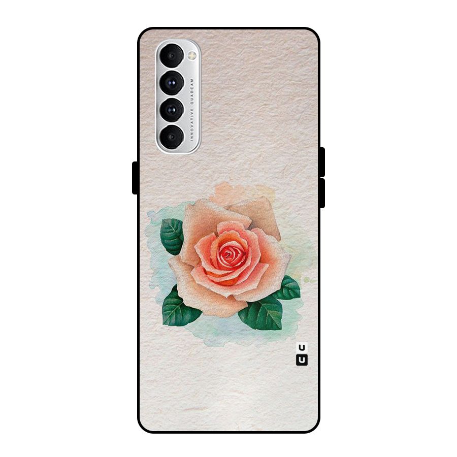 Flower Water Art Metal Back Case for Oppo Reno4 Pro