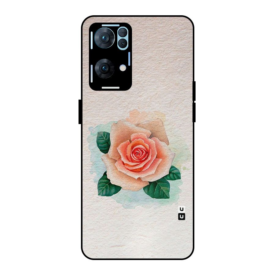Flower Water Art Metal Back Case for Oppo Reno7 Pro 5G