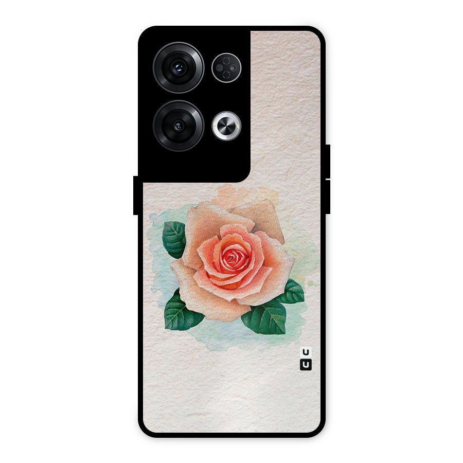 Flower Water Art Metal Back Case for Oppo Reno8 Pro 5G
