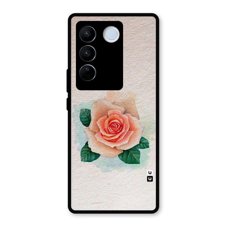 Flower Water Art Metal Back Case for Vivo V27 Pro