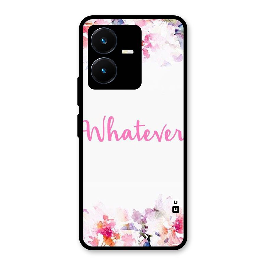 Flower Whatever Glass Back Case for Vivo Y22s