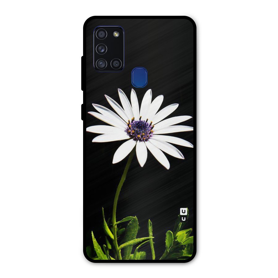 Flower White Spring Metal Back Case for Galaxy A21s