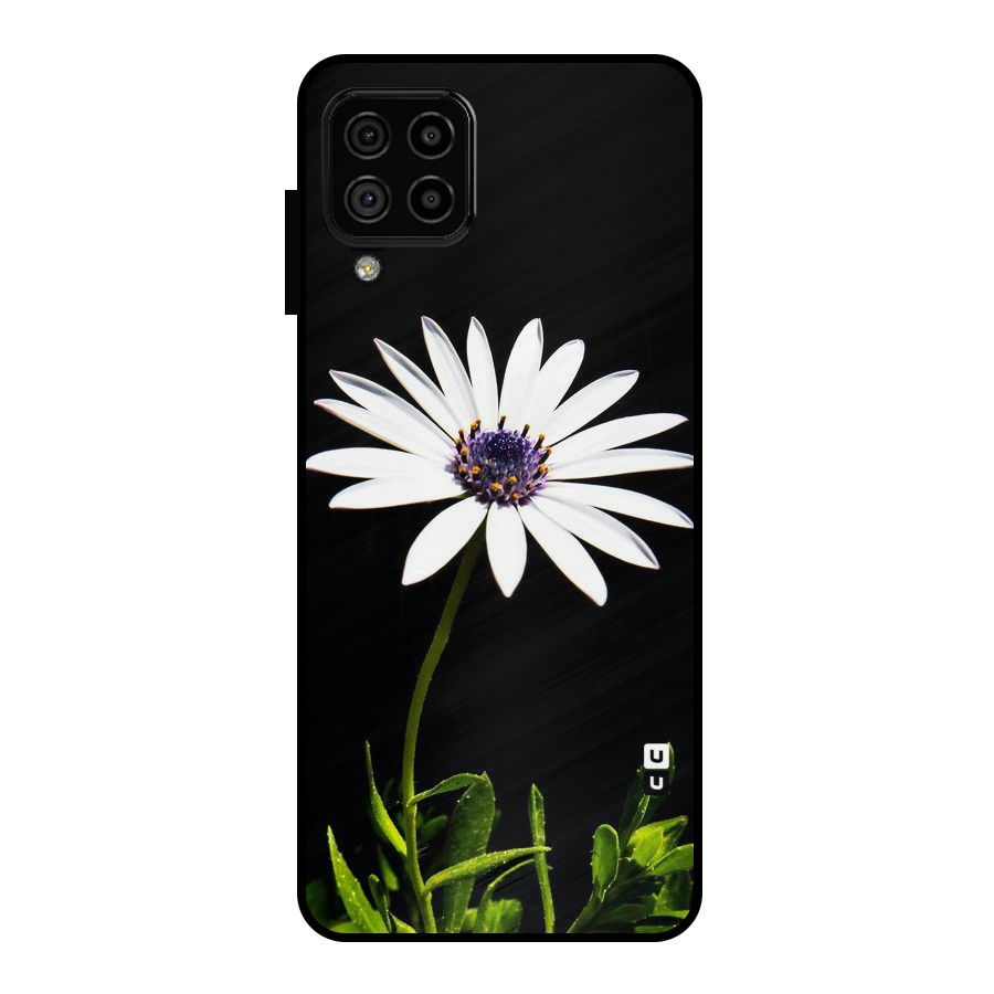 Flower White Spring Metal Back Case for Galaxy A22 4G