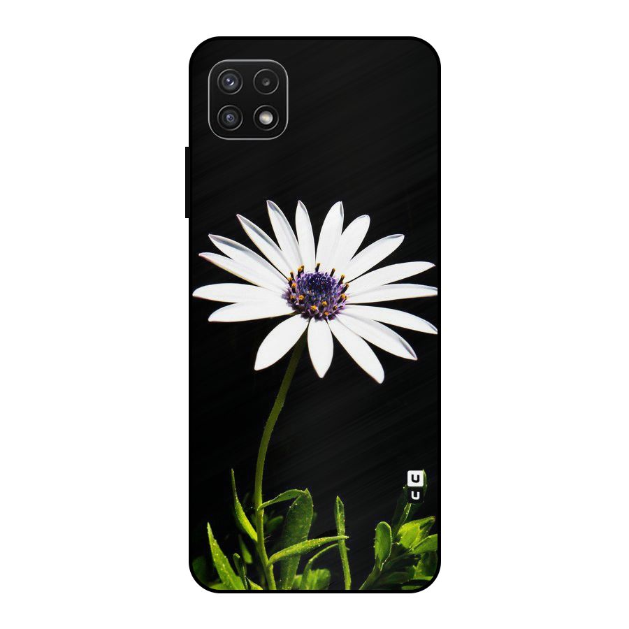 Flower White Spring Metal Back Case for Galaxy A22 5G