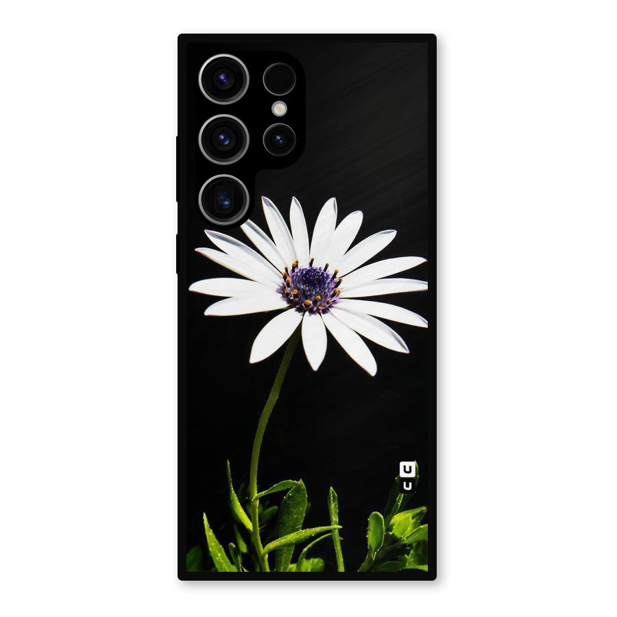 Flower White Spring Metal Back Case for Galaxy S23 Ultra