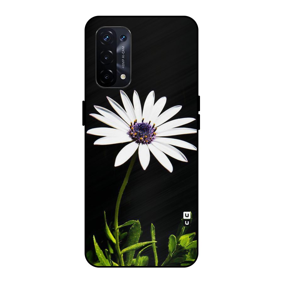 Flower White Spring Metal Back Case for Oppo A74 5G