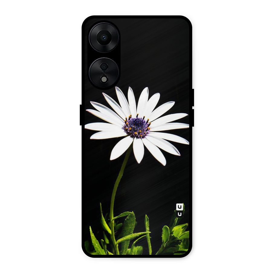 Flower White Spring Metal Back Case for Oppo A78 5G