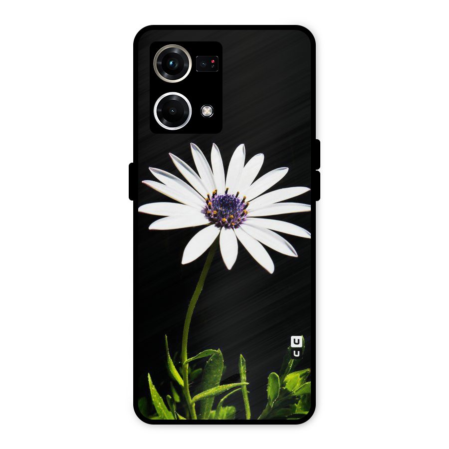 Flower White Spring Metal Back Case for Oppo F21s Pro 4G