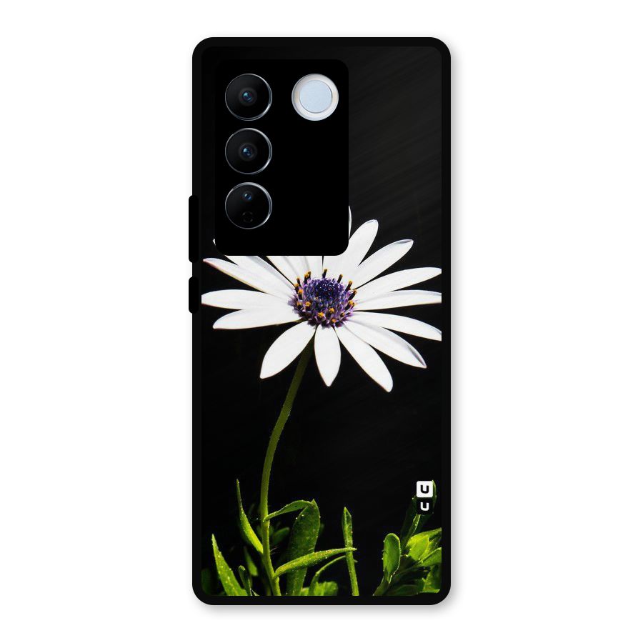 Flower White Spring Metal Back Case for Vivo V27 Pro