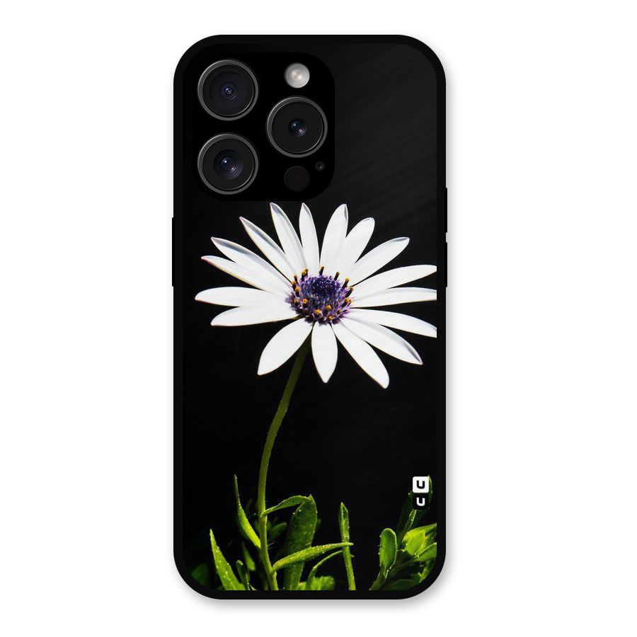 Flower White Spring Metal Back Case for iPhone 15 Pro