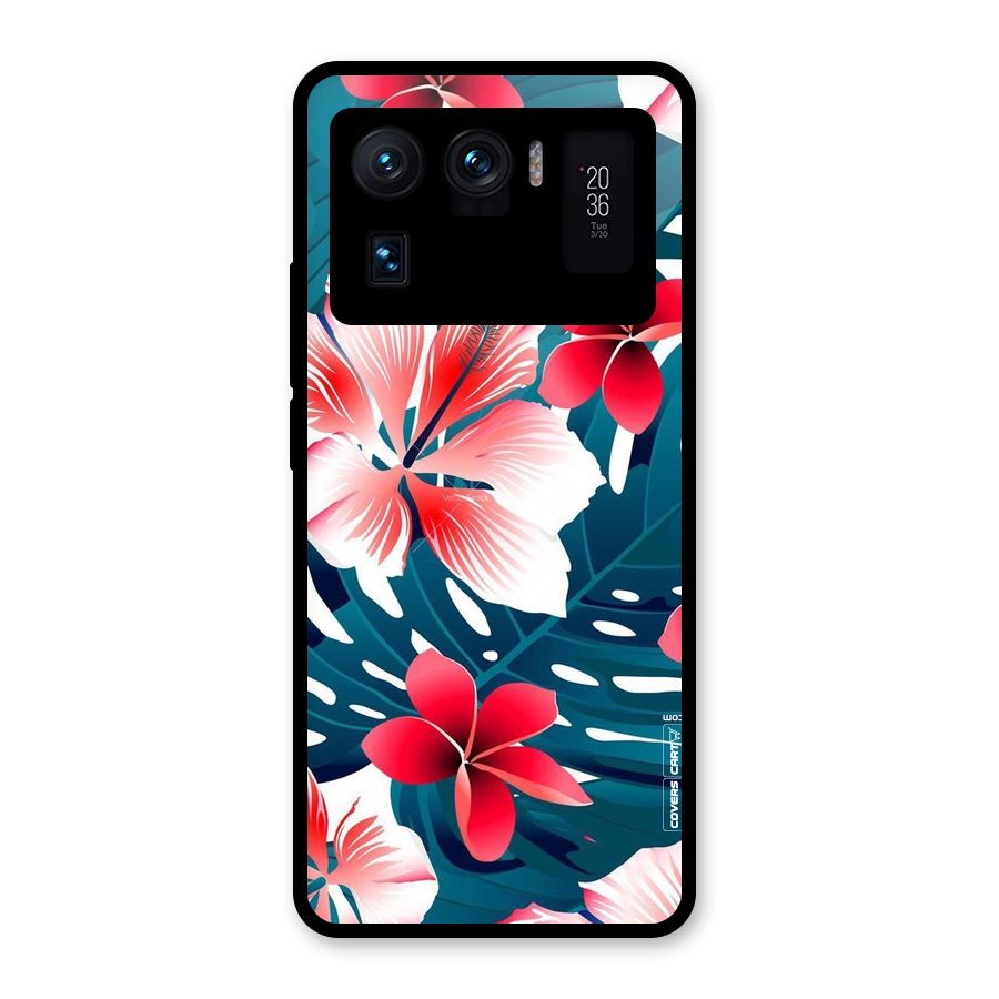 Flower design Glass Back Case for Mi 11 Ultra