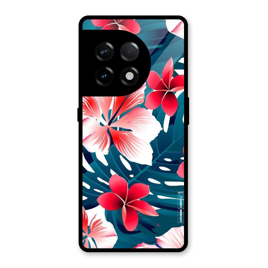Flower design Glass Back Case for OnePlus 11R