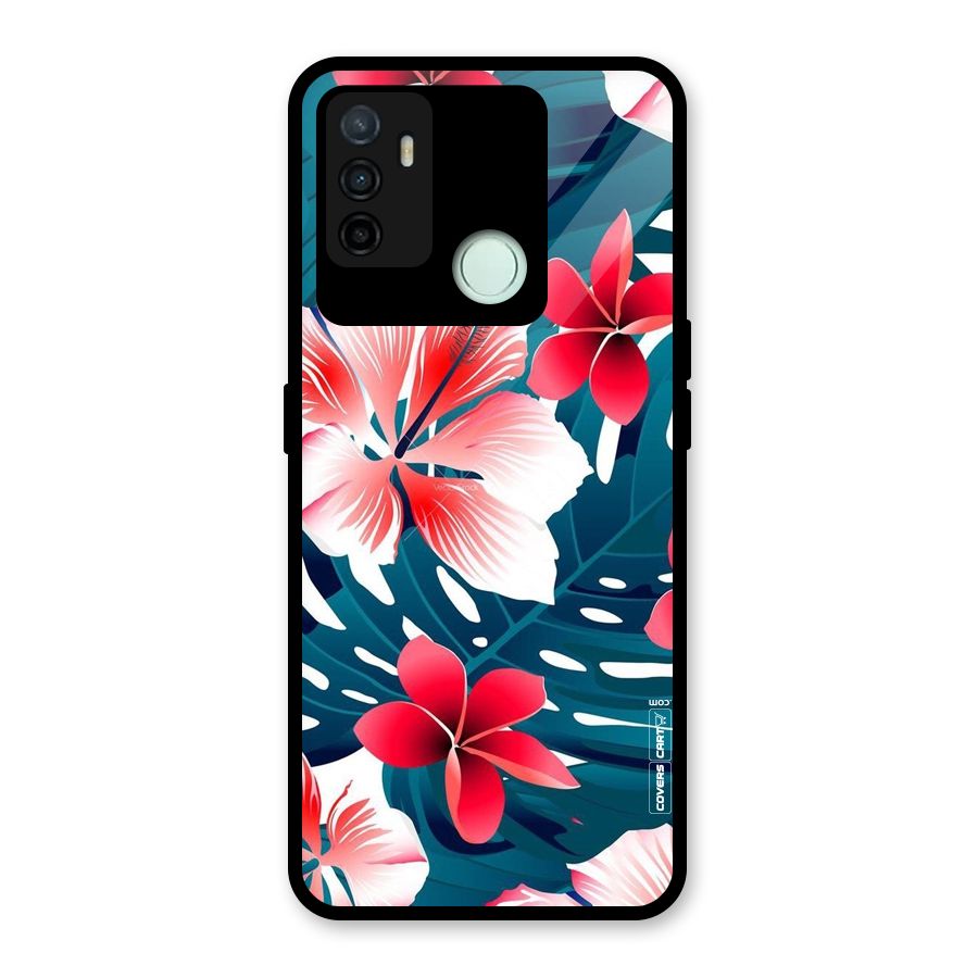 Flower design Glass Back Case for Oppo A53