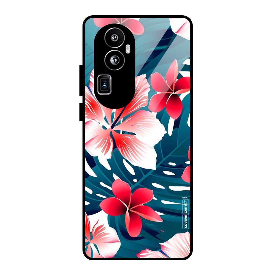 Flower design Glass Back Case for Oppo Reno10 Pro Plus