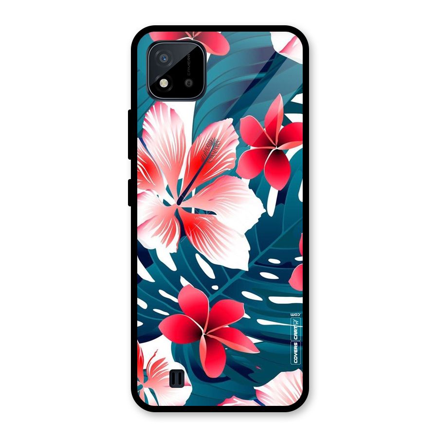 Flower design Glass Back Case for Realme C11 2021