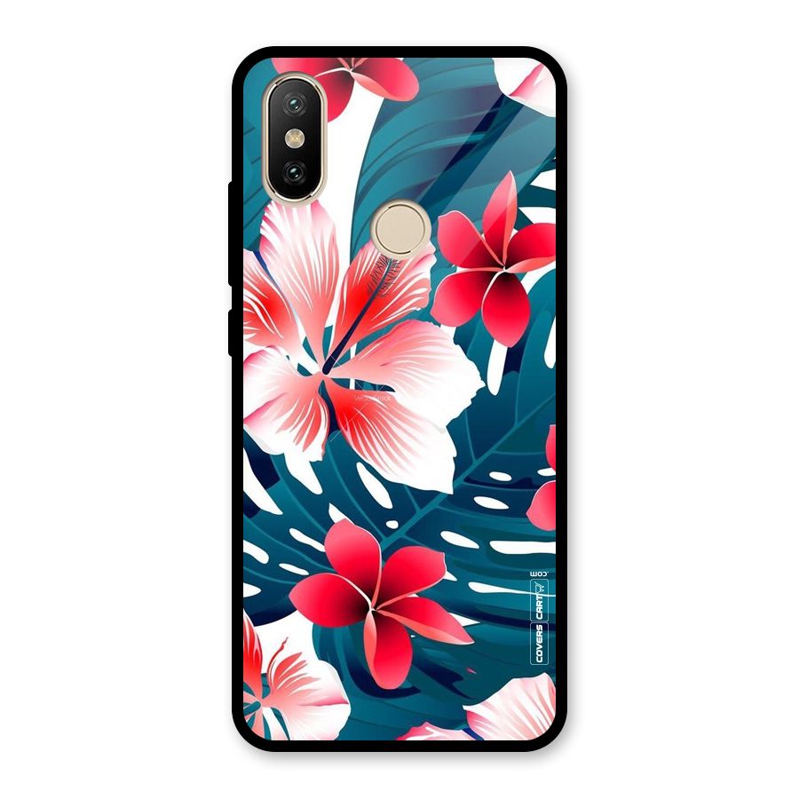 Flower design Glass Back Case for Redmi A2