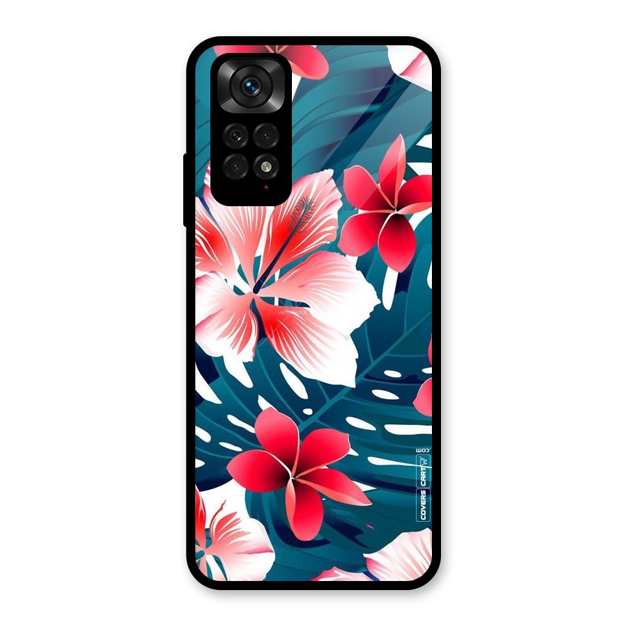 Flower design Glass Back Case for Redmi Note 11S