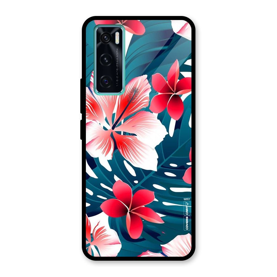 Flower design Glass Back Case for Vivo V20 SE
