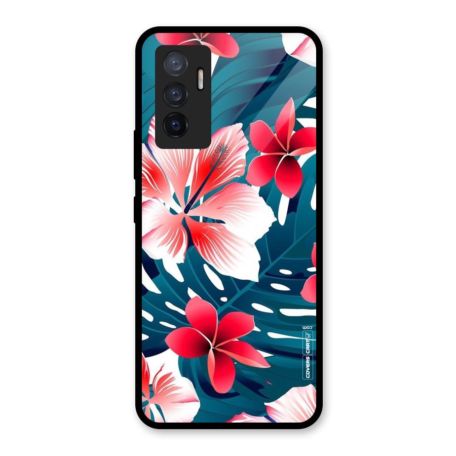 Flower design Glass Back Case for Vivo V23e