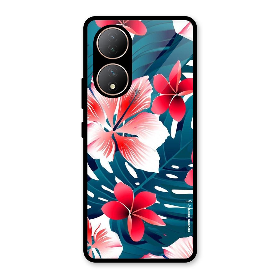 Flower design Glass Back Case for Vivo Y100A