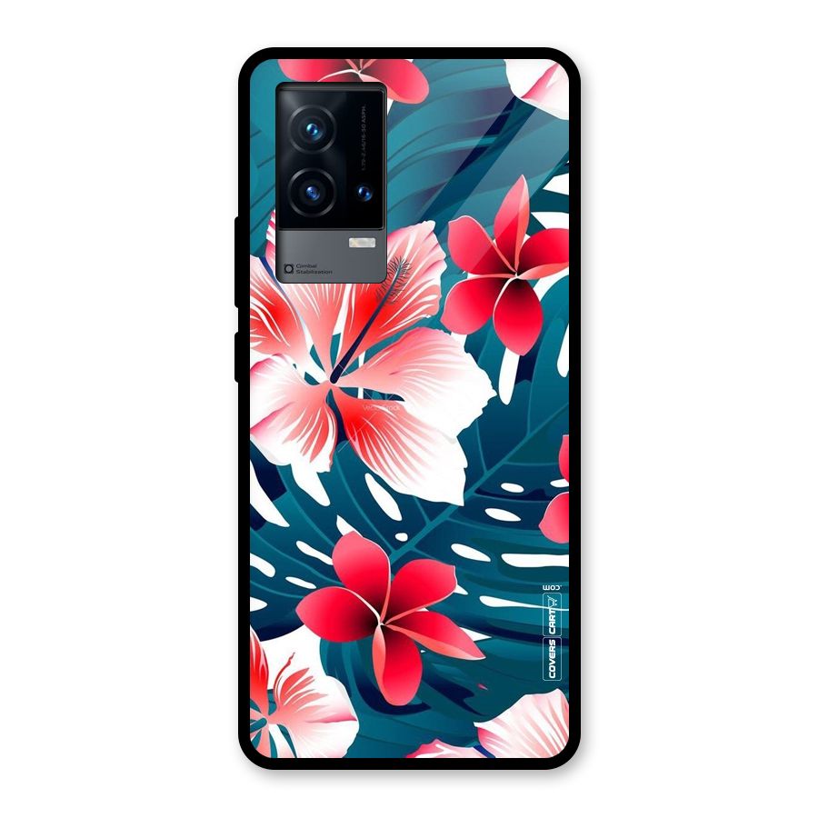 Flower design Glass Back Case for iQOO 9 5G